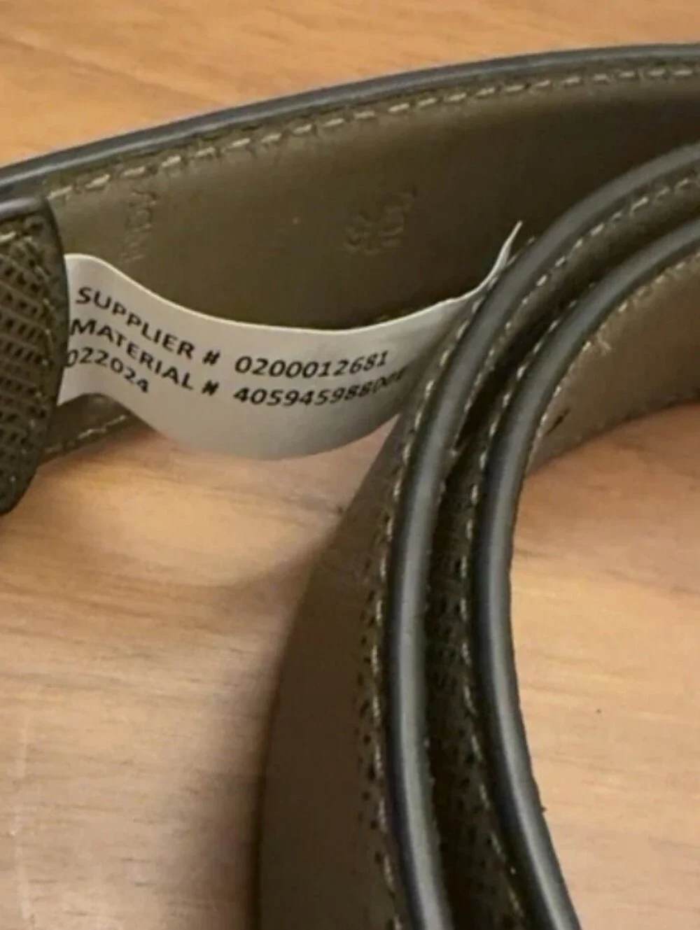 NWT Men's Polo Ralph Lauren Saffiano Olive Green Leather Belt with Silver Buckle